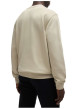 Thumbnail Sweat en coton beige uni avec une coupe regular fit et un patch à la poitrine - Image 2
