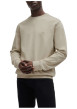 Thumbnail Sweat en coton beige uni avec une coupe regular fit et un patch à la poitrine - Image 3