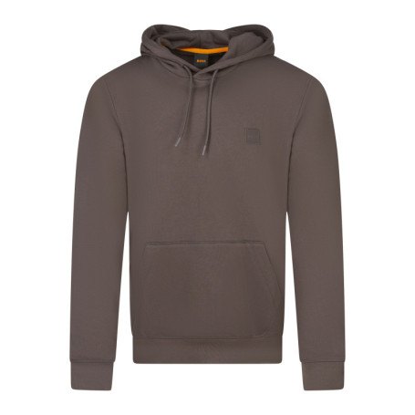 Sweat à capuche en coton marron uni avec une...