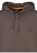 Thumbnail Sweat à capuche en coton marron uni avec une coupe droite et une poche - Image 3