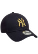 Thumbnail Casquette strapback en coton bleue marine unie avec le logo or en relief - Image 3