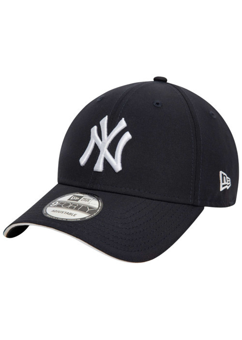 Casquette strapback bleue marine unie avec le logo blanc en relief