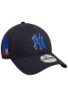 Thumbnail Casquette strapback en coton bleue marine unie avec une broderie sur le côté - Image 3