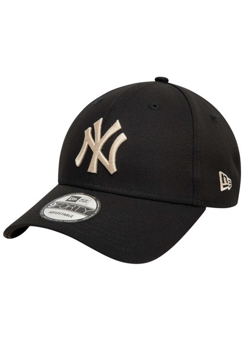 Casquette strapback en coton noire unie avec des lettres en relief à l'avant