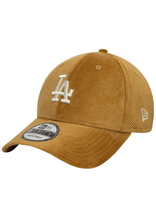 Casquette strapback en coton camel en velours côtelée avec des lettres en relief
