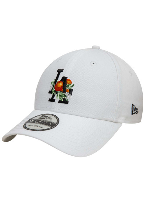 Casquette strapback en coton blanche avec une broderie à l'avant et à l'arrière