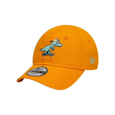 Casquette strapback en coton orange unie avec...
