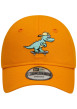 Thumbnail Casquette strapback en coton orange unie avec un dinosaure brodé à l'avant - Image 2
