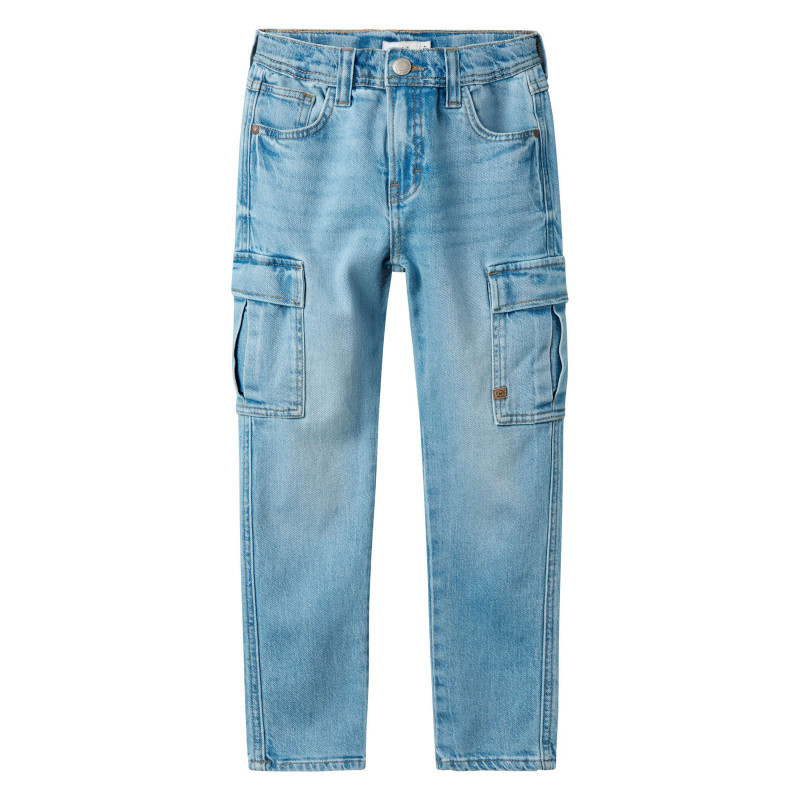 Name It - Cargo En Coton Bleu Stone Uni Avec Une Coupe Slim Et Une Taille Mi-haute - Stone
