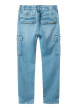 Thumbnail Cargo en coton bleu stone uni avec une coupe slim et une taille mi-haute - Image 2