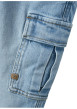 Thumbnail Cargo en coton bleu stone uni avec une coupe slim et une taille mi-haute - Image 3