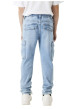 Thumbnail Cargo en coton bleu stone uni avec une coupe slim et une taille mi-haute - Image 5