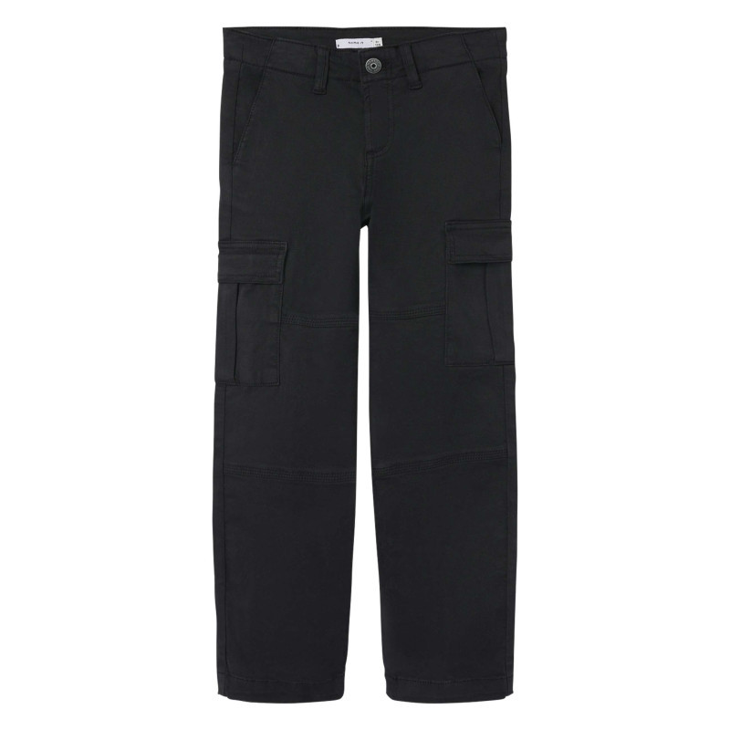 Name It - Cargo En Coton Noir Uni Avec Une Coupe Regular Fit Et Une Taille Basse - Noir Name It - Cargo En Coton Noir Uni Avec Une Coupe Regular Fit Et Une Taille Basse - Noir