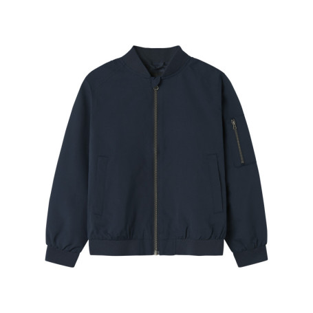 Bomber nylon bleu marine uni à coupe droite...