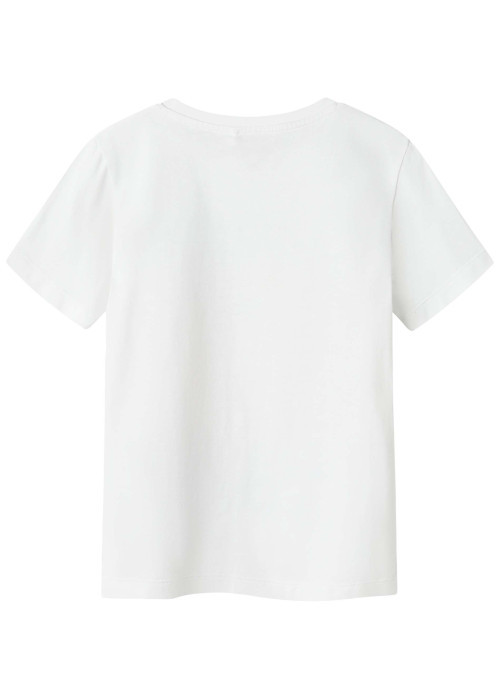 T-shirt en coton blanc imprimé personnage à l'avant avec une coupe droite