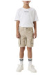 Thumbnail Short cargo en coton beige uni avec une coupe regular fit et une taille basse - Image 4