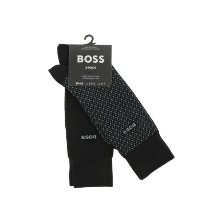 2 paires de chaussettes hautes noires imprimées...