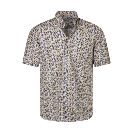 Chemise en coton jaune avec des motifs un col...