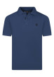 Thumbnail Polo en coton bleu en maille piquée avec une coupe droite et un col à revers