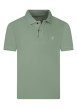 Thumbnail Polo vert en maille piquée avec un col à revers et une coupe droite