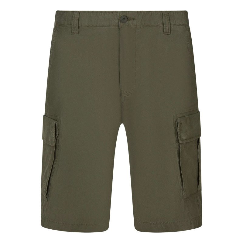 Timberland - Short Cargo En Coton Mélangé De Couleur Kaki Unie Avec Une Coupe Droite - Kaki