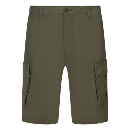 Short cargo en coton mélangé de couleur kaki...