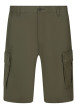 Thumbnail Short cargo en coton mélangé de couleur kaki unie avec une coupe droite