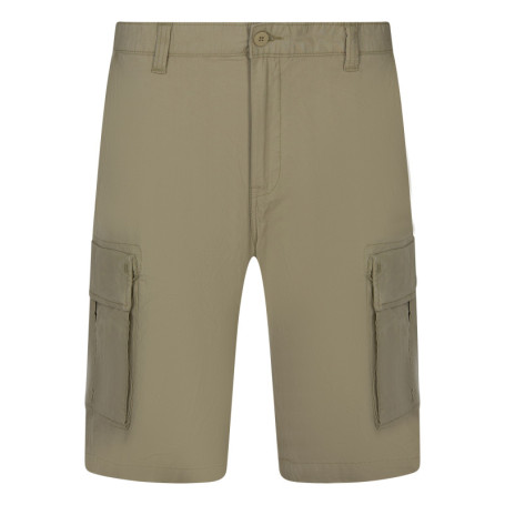 Short cargo en coton mélangé beige uni avec une...