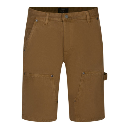 Short 5 poches camel uni avec une coupe droite...