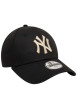 Thumbnail Casquette strapback en coton noire unie avec des lettres beiges à l'avant - Image 3