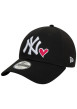 Thumbnail Casquette strapback en coton noire unie avec un cœur brodé à l'avant