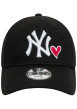 Thumbnail Casquette strapback en coton noire unie avec un cœur brodé à l'avant - Image 2