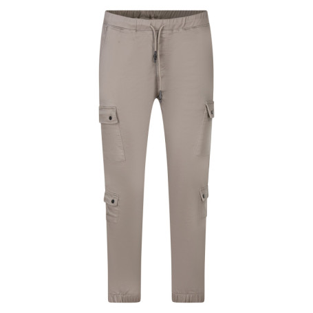 Pantalon cargo taupe uni avec une coupe droite...