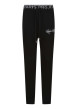 Thumbnail Pantalon jogging noir uni avec une coupe slim et des cordons sur la taille