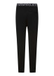 Thumbnail Pantalon jogging noir uni avec une coupe slim et des cordons sur la taille - Image 2