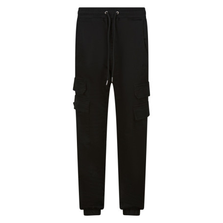 Pantalon cargo noir uni avec une taille...
