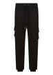 Thumbnail Pantalon cargo noir uni avec une taille élastiquée et une coupe slim