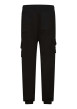 Thumbnail Pantalon cargo noir uni avec une taille élastiquée et une coupe slim - Image 2