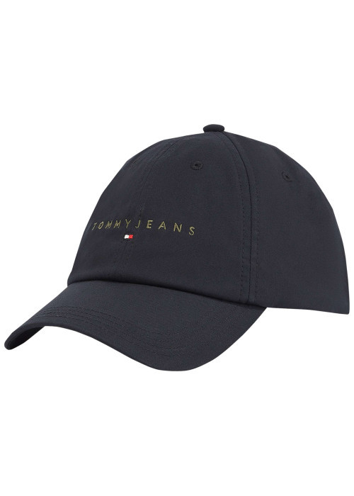 Casquette strapback en coton noire unie avec une écriture or brodée