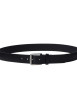 Thumbnail Ceinture noire en cuir de buffle avec boucle argentée - Image 2