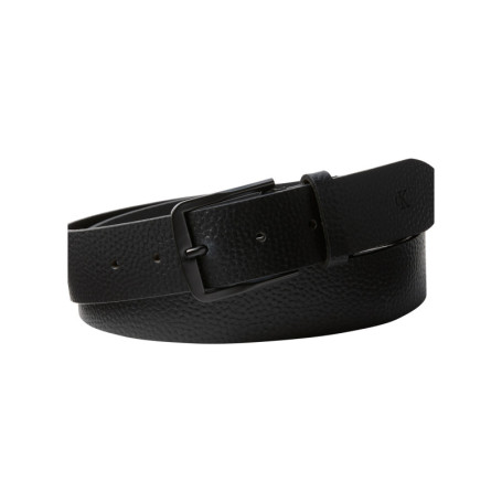 Ceinture noire en cuir de buffle avec boucle noire