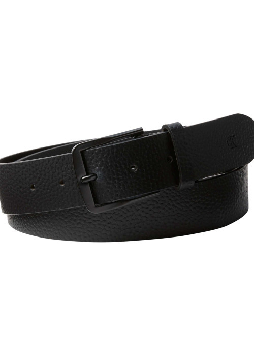 Ceinture noire en cuir de buffle avec boucle noire