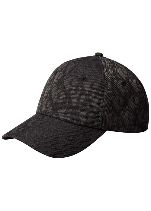 Casquette à fermeture strapback noire et grise avec imprimé monogrammes
