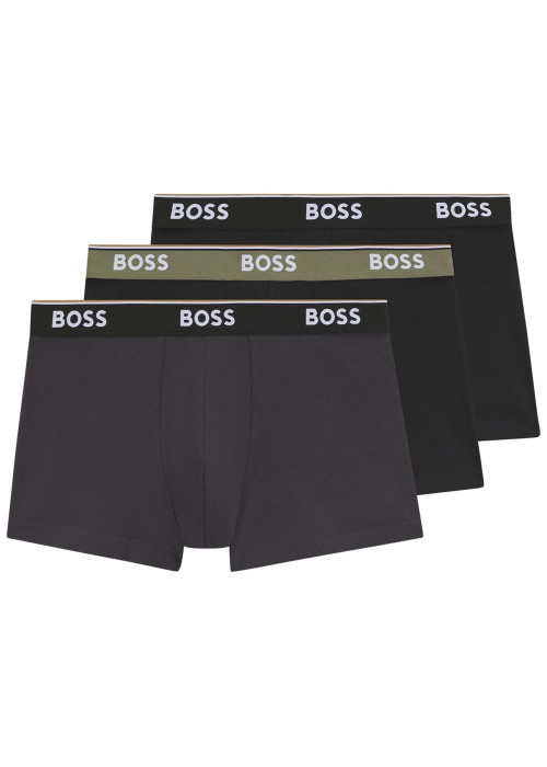 Lot de 3 Boxers classique en coton multicolore uni avec nom iconique