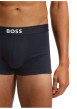 Thumbnail Lot de 3 boxers classiques en coton tricolores unis à ceintures noires - Image 3