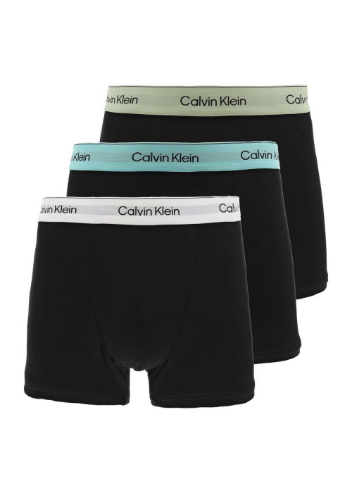 Lot de 3 boxers classiques en coton mélangé noir uni avec une coupe fermée