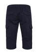 Thumbnail Pantacourt en coton bleu marine uni à taille élastiquée et à coupe slim - Image 2