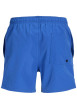 Thumbnail Boxer de bain bleu uni à coupe droite avec cordon de serrage et logo orange - Image 2