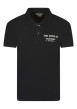 Thumbnail Polo en coton noir uni avec un col à revers et manches courtes