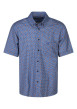 Thumbnail Chemise bleue à coupe droite avec un col américain et manches courtes